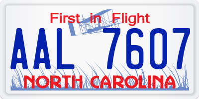 NC license plate AAL7607