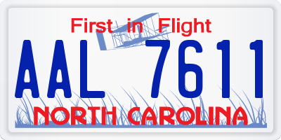 NC license plate AAL7611