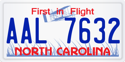 NC license plate AAL7632