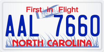NC license plate AAL7660