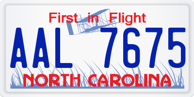 NC license plate AAL7675