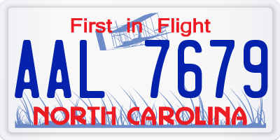 NC license plate AAL7679