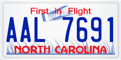 NC license plate AAL7691