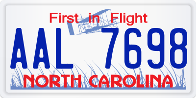 NC license plate AAL7698