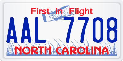 NC license plate AAL7708