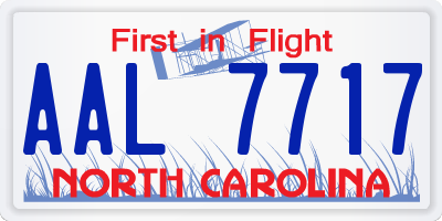 NC license plate AAL7717