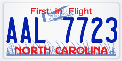 NC license plate AAL7723
