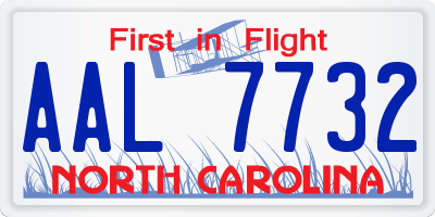 NC license plate AAL7732