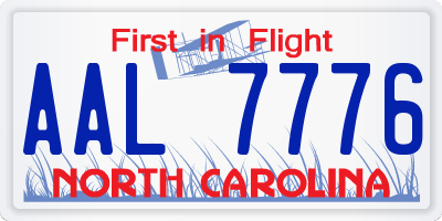 NC license plate AAL7776