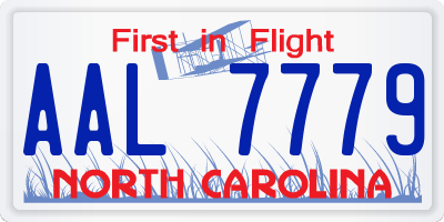 NC license plate AAL7779