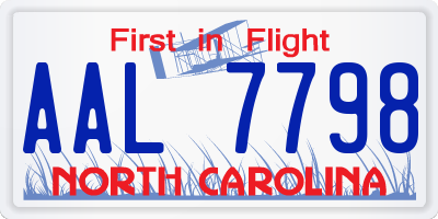 NC license plate AAL7798