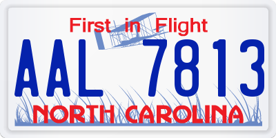 NC license plate AAL7813