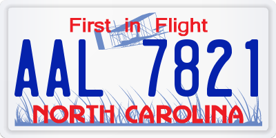 NC license plate AAL7821