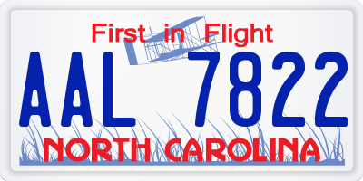 NC license plate AAL7822