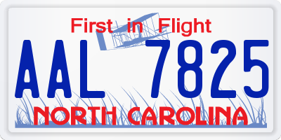 NC license plate AAL7825