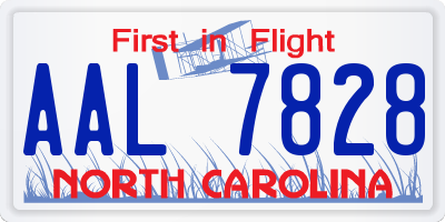 NC license plate AAL7828