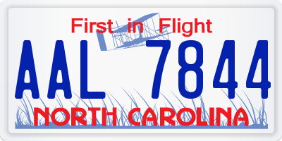 NC license plate AAL7844