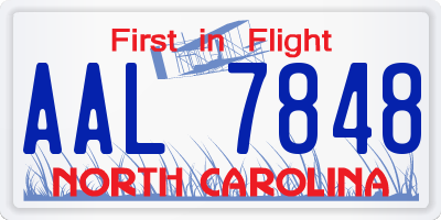 NC license plate AAL7848