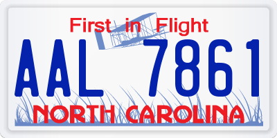 NC license plate AAL7861