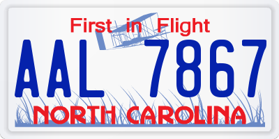 NC license plate AAL7867