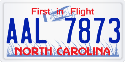 NC license plate AAL7873