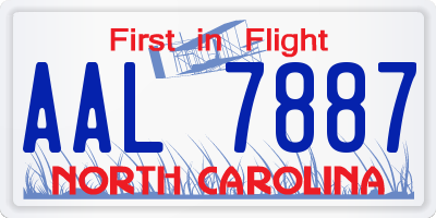 NC license plate AAL7887