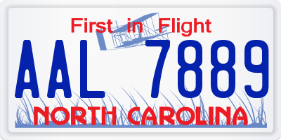 NC license plate AAL7889