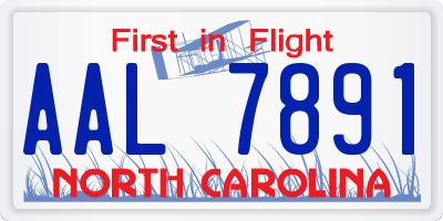 NC license plate AAL7891
