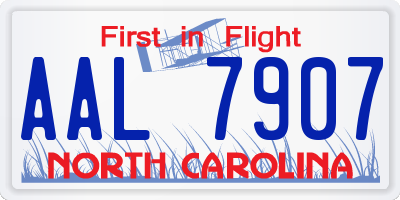 NC license plate AAL7907