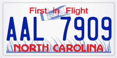 NC license plate AAL7909