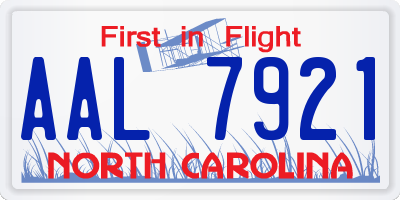 NC license plate AAL7921