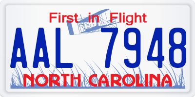 NC license plate AAL7948