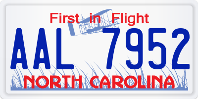 NC license plate AAL7952