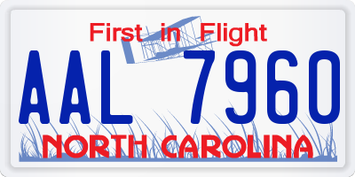NC license plate AAL7960