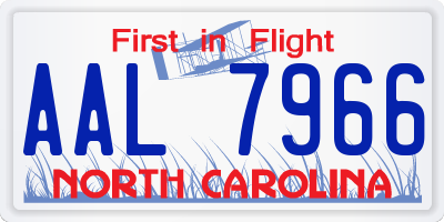 NC license plate AAL7966