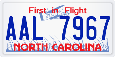 NC license plate AAL7967