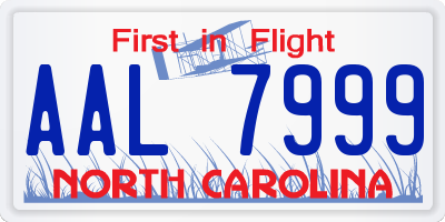 NC license plate AAL7999