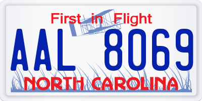 NC license plate AAL8069