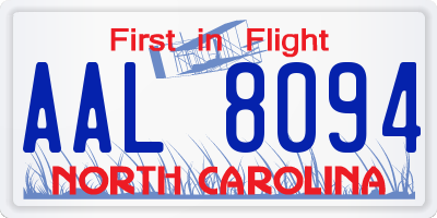 NC license plate AAL8094