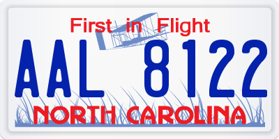 NC license plate AAL8122