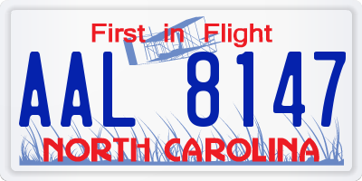 NC license plate AAL8147