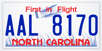 NC license plate AAL8170