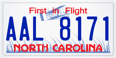 NC license plate AAL8171