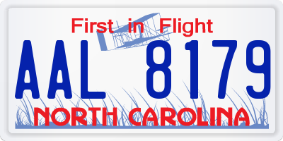 NC license plate AAL8179