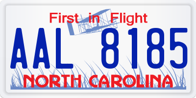 NC license plate AAL8185