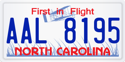 NC license plate AAL8195