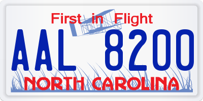 NC license plate AAL8200