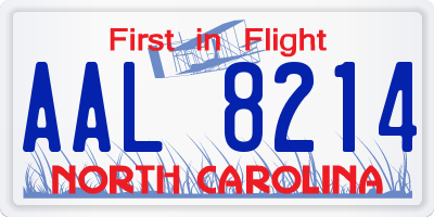 NC license plate AAL8214