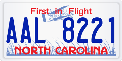 NC license plate AAL8221