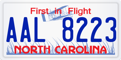 NC license plate AAL8223